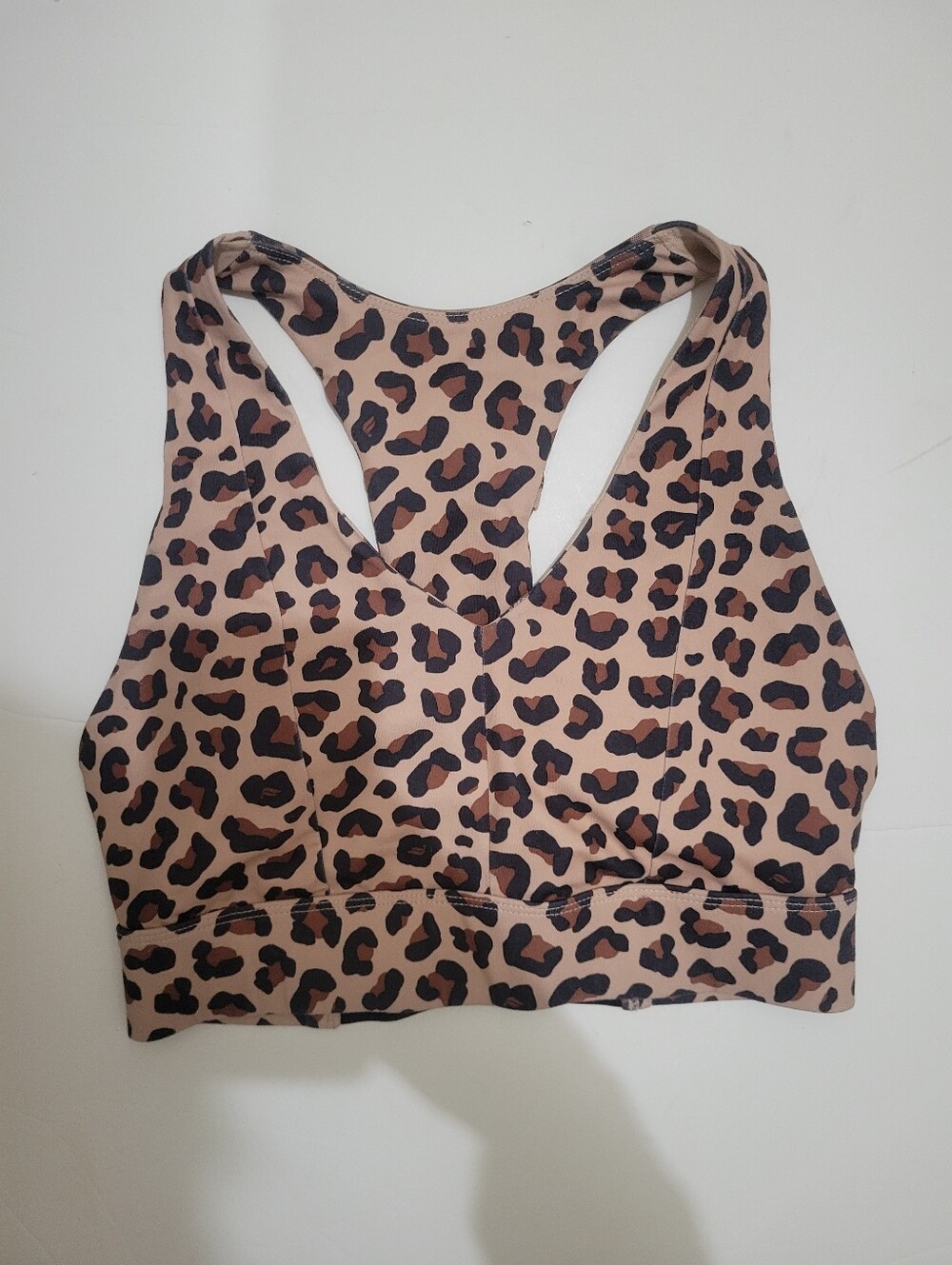 Fabletics On-The-Go Midi Medium Impact Sports Bra Cheetah Leopard Print XS